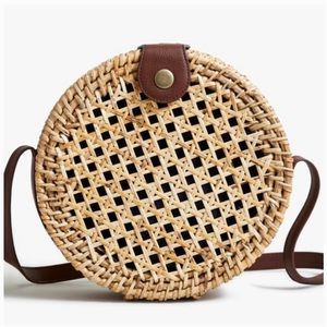 J. Crew Factory Round Straw Crossbody Bag